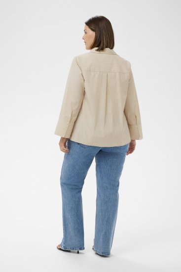 Kaffe Curve Josa Shirt Feather Grey Stripe - Camicie - 