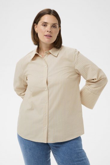 Kaffe Curve Josa Shirt Feather Grey Stripe - Camicie - 