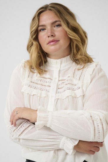 Kaffe Curve Jessa Shirt Long Sleeve White - Camicie - 