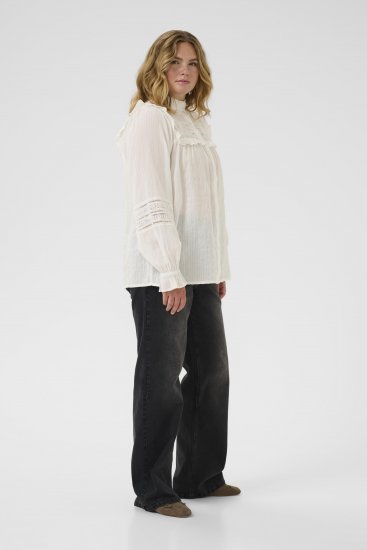 Kaffe Curve Jessa Shirt Long Sleeve White - Camicie - 