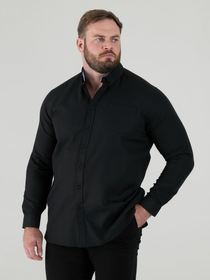 D555 Richard Camicia Oxford A Maniche Lunghe TALL Nera - TALL camicie - 