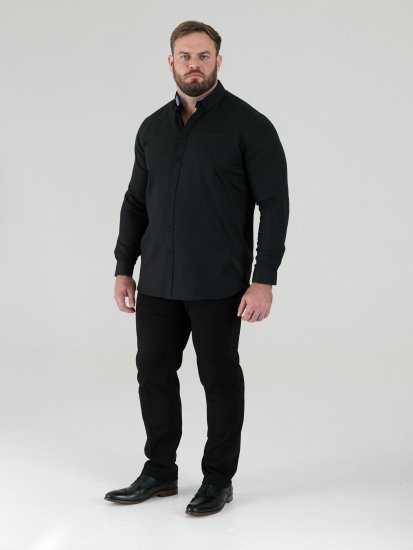 D555 Richard Camicia Oxford A Maniche Lunghe TALL Nera - TALL camicie - 