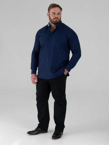 D555 Richard Camicia Oxford A Maniche Lunghe TALL Blu Navy - TALL camicie - 