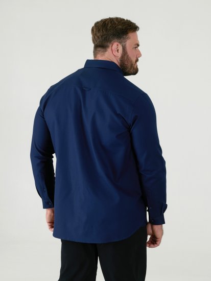 D555 Richard Camicia Oxford A Maniche Lunghe TALL Blu Navy - TALL camicie - 