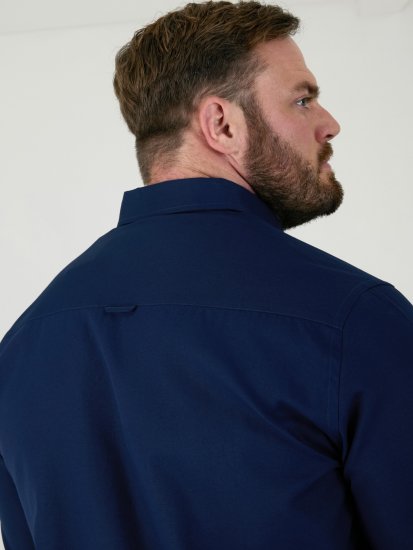 D555 Richard Camicia Oxford A Maniche Lunghe TALL Blu Navy - TALL camicie - 