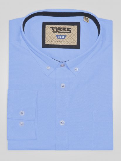 D555 Richard Camicia Oxford A Maniche Lunghe TALL Azzurro Cielo - TALL camicie - 