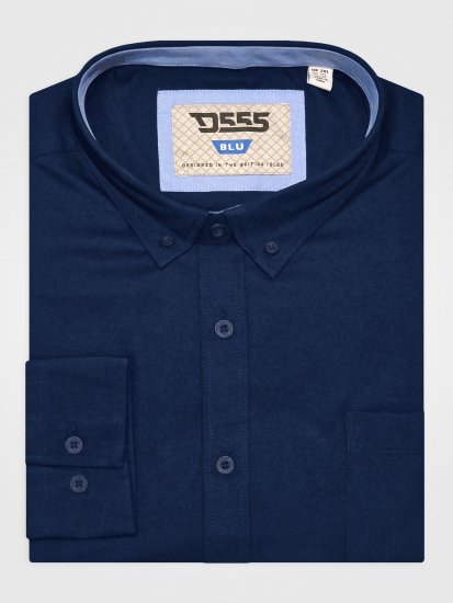 D555 Richard Camicia Oxford A Maniche Lunghe TALL Blu Navy - TALL camicie - 