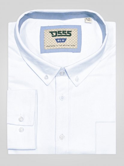 D555 Richard Camicia Oxford A Maniche Lunghe TALL Bianca - TALL camicie - 