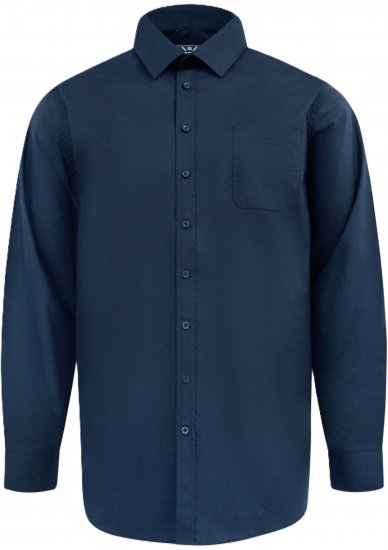 D555 Oliver Camicia Elasticizzata A Maniche Lunghe Antimacchia No Stiro Blu Navy - Camicie - Camicie Taglie Forti Uomo