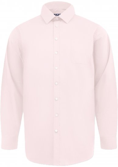 D555 Oliver Camicia Elasticizzata A Maniche Lunghe Antimacchia No Stiro Rosa - Camicie - Camicie Taglie Forti Uomo