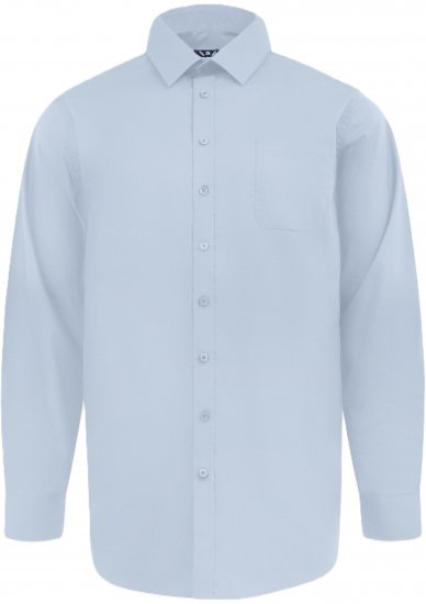 D555 Oliver Camicia Elasticizzata A Maniche Lunghe Antimacchia No Stiro Azzurro Cielo - Camicie - Camicie Taglie Forti Uomo