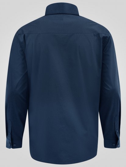 D555 Oliver Camicia Elasticizzata A Maniche Lunghe Antimacchia No Stiro Blu Navy - Camicie - Camicie Taglie Forti Uomo