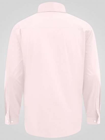 D555 Oliver Camicia Elasticizzata A Maniche Lunghe Antimacchia No Stiro Rosa - Camicie - Camicie Taglie Forti Uomo