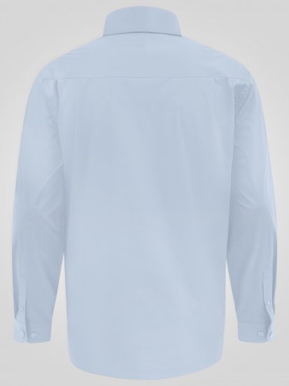 D555 Oliver Camicia Elasticizzata A Maniche Lunghe Antimacchia No Stiro Azzurro Cielo - Camicie - Camicie Taglie Forti Uomo