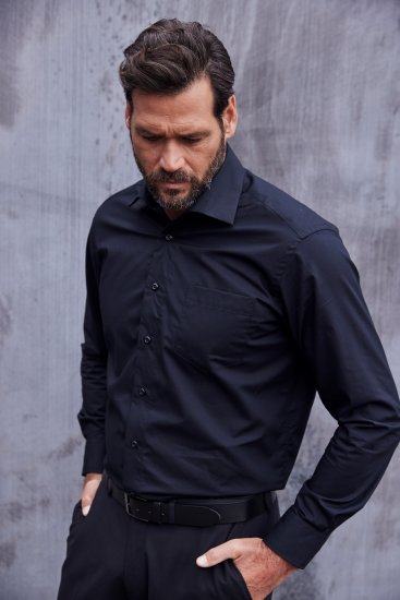 JP1880 Comfort Fit with Chest Pocket Shirt TALL Black - TALL camicie - 
