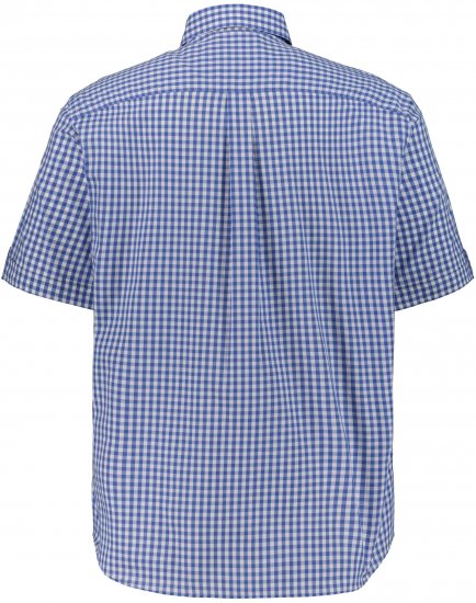 JP1880 Short Sleeve Check Print Traditional Shirt Blue - Camicie - Camicie Taglie Forti Uomo