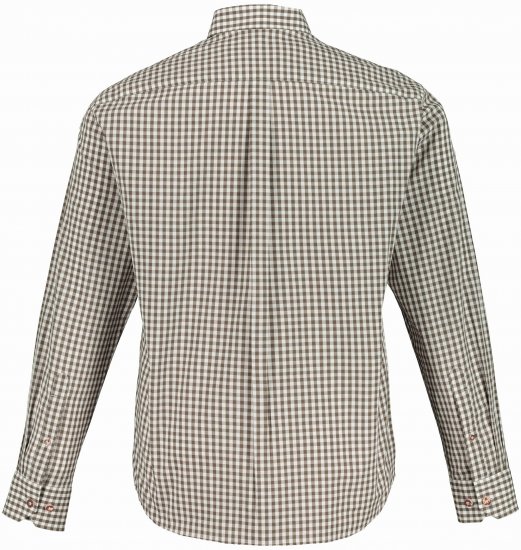 JP1880 Long Sleeve Check Print Traditional Shirt Brown - Camicie - Camicie Taglie Forti Uomo