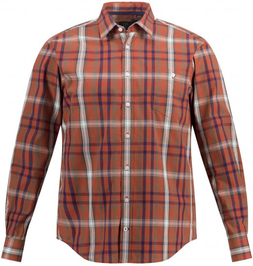 JP1880 Shirt Long Sleeve Checked Dark Orange TALL - ABBIGLIAMENTO UOMO MT-6XLT - Taglie Tall Uomo