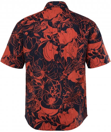 JP1880 Shirt Short Sleeve Linen Blend Red - Camicie - Camicie Taglie Forti Uomo
