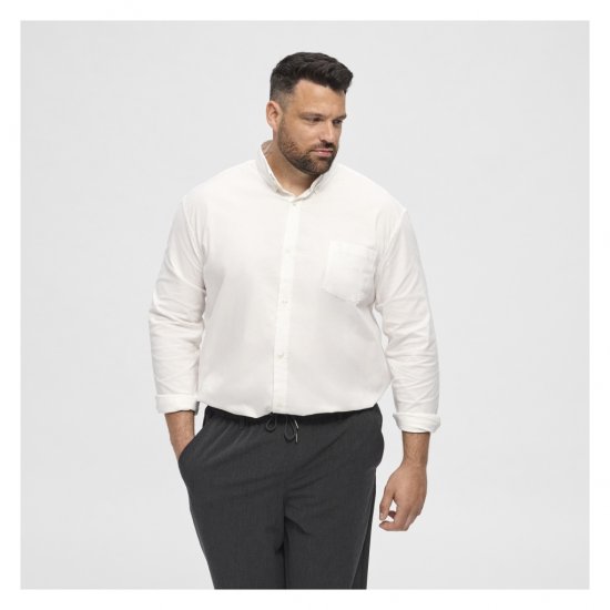 North Latitude Oxford Shirt White - Camicie - Camicie Taglie Forti Uomo