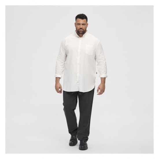 North Latitude Oxford Shirt White - Camicie - Camicie Taglie Forti Uomo