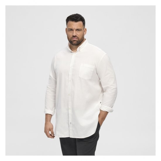 North Latitude Oxford Shirt White - Camicie - Camicie Taglie Forti Uomo
