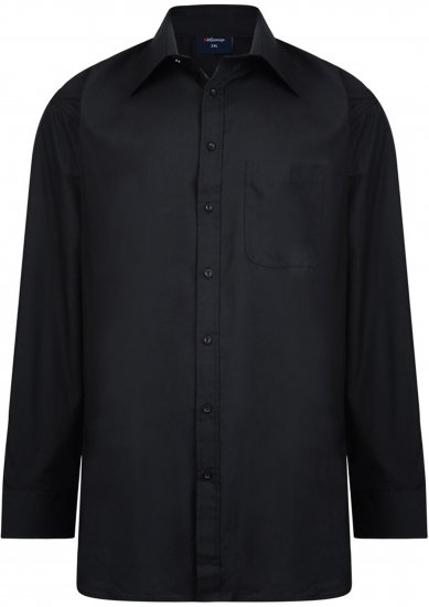 Espionage SH151 Plain Collar Long Sleeve Shirt Black - Camicie a maniche lunghe - 