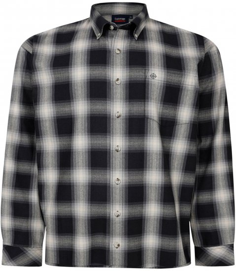 Espionage SH419 Long Sleeve Checked Shirt Black/Grey - Camicie a maniche lunghe - 