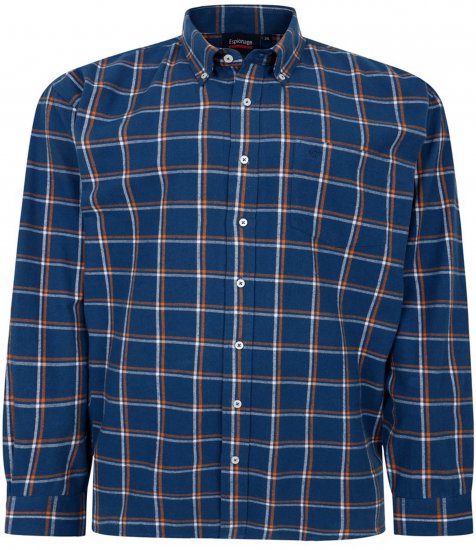 Espionage SH421 Long Sleeve Checked Shirt Blue/Orange - Camicie a maniche lunghe - 
