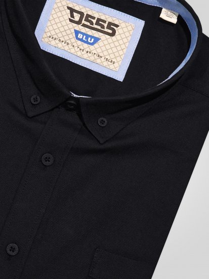 D555 James Camicia Oxford A Maniche Corte TALL Nera - TALL camicie - 