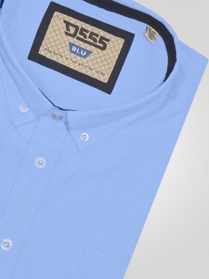 D555 James Camicia Oxford A Maniche Corte TALL Azzurro Cielo - TALL camicie - 