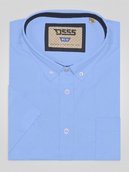 D555 James Camicia Oxford A Maniche Corte TALL Azzurro Cielo - TALL camicie - 