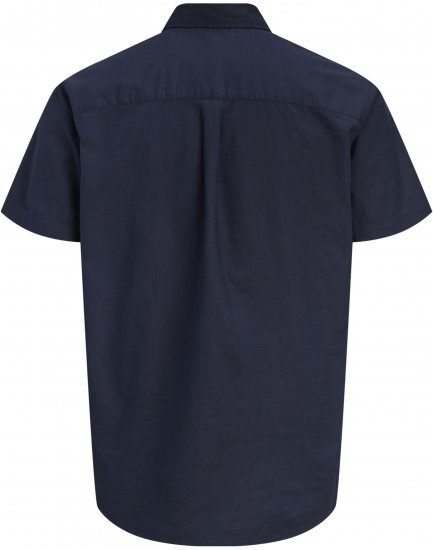 Jack & Jones Henry Slub Short Sleeve Navy - Camicie - Camicie Taglie Forti Uomo