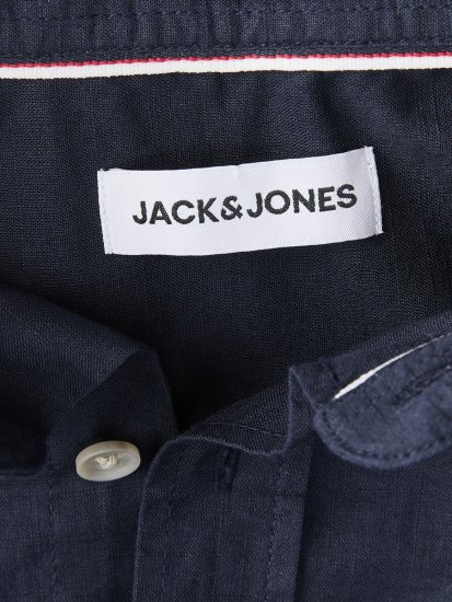 Jack & Jones Henry Slub Short Sleeve Navy - Camicie - Camicie Taglie Forti Uomo