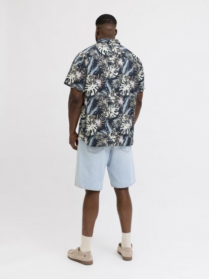 Jack & Jones Honolulu Short Sleeve Resort Shirt Black - Camicie - Camicie Taglie Forti Uomo