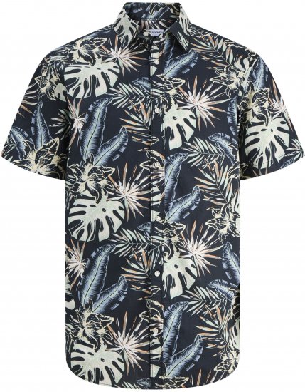 Jack & Jones Honolulu Short Sleeve Resort Shirt Black - Camicie - Camicie Taglie Forti Uomo