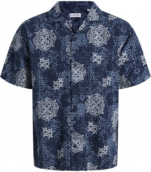 Jack & Jones Alfredo Shirt Short Sleeve Blue - Camicie a maniche corte - Camicie Uomo Maniche Corte Taglie Forti