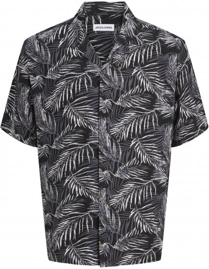 Jack & Jones Jeff Resort Short Sleeve Shirt Black - Camicie - Camicie Taglie Forti Uomo