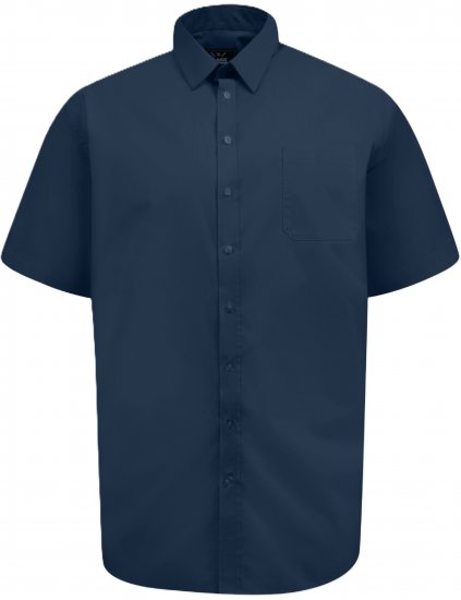 D555 Lucas Camicia Elasticizzata A Maniche Corte Antimacchia No Stiro Blu Navy - Camicie - Camicie Taglie Forti Uomo
