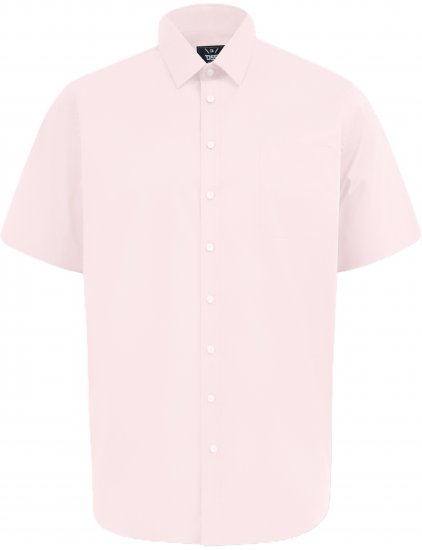 D555 Lucas Camicia Elasticizzata A Maniche Corte Antimacchia No Stiro Rosa - Camicie - Camicie Taglie Forti Uomo
