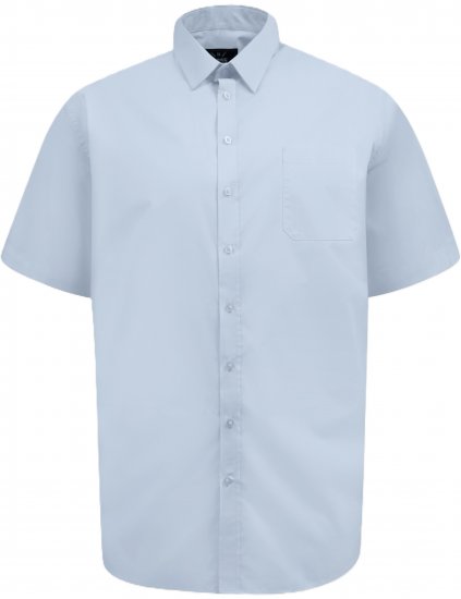 D555 Lucas Camicia Elasticizzata A Maniche Corte Antimacchia No Azzurro Cielo - Camicie - Camicie Taglie Forti Uomo