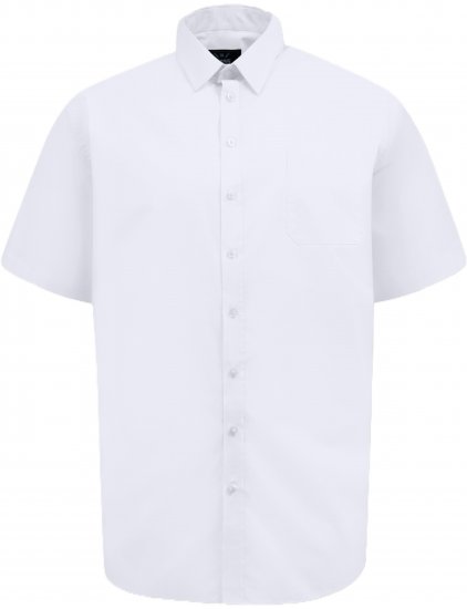 D555 Lucas Camicia Elasticizzata A Maniche Corte Antimacchia No Bianca - Camicie - Camicie Taglie Forti Uomo