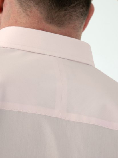 D555 Lucas Camicia Elasticizzata A Maniche Corte Antimacchia No Stiro Rosa - Camicie - Camicie Taglie Forti Uomo