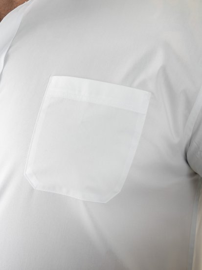 D555 Lucas Camicia Elasticizzata A Maniche Corte Antimacchia No Bianca - Camicie - Camicie Taglie Forti Uomo