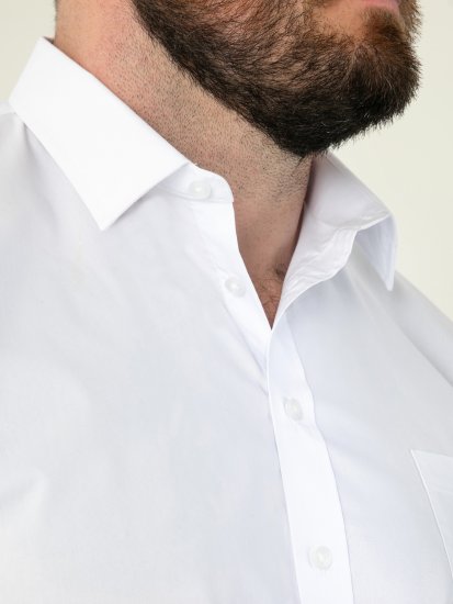 D555 Lucas Camicia Elasticizzata A Maniche Corte Antimacchia No Bianca - Camicie - Camicie Taglie Forti Uomo