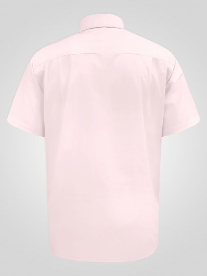 D555 Lucas Camicia Elasticizzata A Maniche Corte Antimacchia No Stiro Rosa - Camicie - Camicie Taglie Forti Uomo