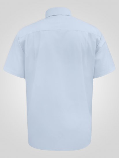 D555 Lucas Camicia Elasticizzata A Maniche Corte Antimacchia No Azzurro Cielo - Camicie - Camicie Taglie Forti Uomo