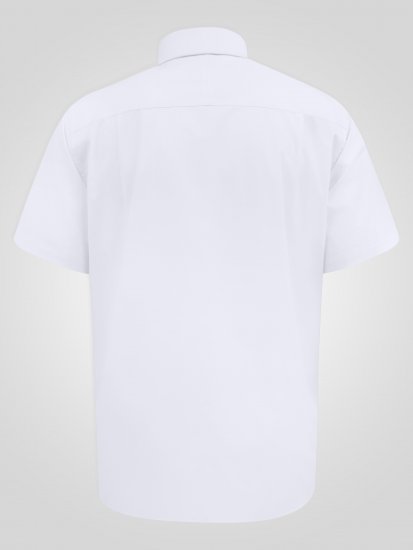 D555 Lucas Camicia Elasticizzata A Maniche Corte Antimacchia No Bianca - Camicie - Camicie Taglie Forti Uomo