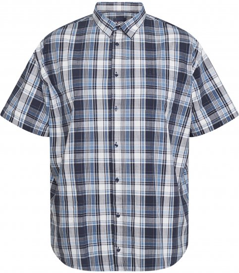 North Latitude 61115 Camicia a Quadri Vestibilità Extra Lunga Blu Marino - Camicie - Camicie Taglie Forti Uomo