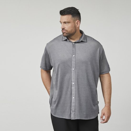 North Latitude 61116 Camicia Piqué Melange a Maniche Corte Grigio - Polo - Polo Uomo Taglie Forti
